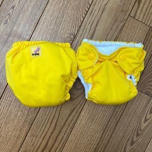 2 Newborn Lil Joey Cloth Diapers USED ONCE!